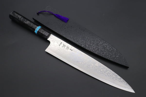Sukenari Wa Gyuto Custom Limited Edition, Sukenari HAP-40 Nickel Damascus Wa Gyuto 270mm (10.6 inch, SCL-592)