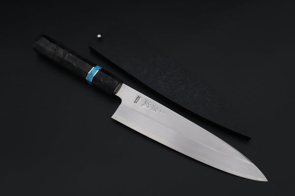 Sukenari Wa Gyuto SCL-621 VG-XEOS Wa Gyuto 210mm (8.2 inch) Custom Limited Edition, Sukenari VG-XEOS Clad Wa Gyuto 210mm - Double Shinogi, Mirror Polish (8.2 inch, SCL-621)