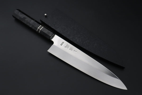 Sukenari Wa Gyuto SCL-622 VG-XEOS Wa Gyuto 210mm (8.2 inch) Custom Limited Edition, Sukenari VG-XEOS Clad Wa Gyuto 210mm - Double Shinogi, Mirror Polish (8.2 inch, SCL-622)