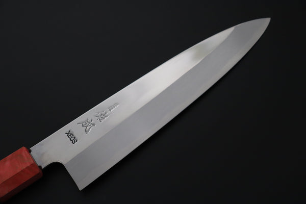 Sukenari Wa Gyuto SCL-623 VG-XEOS Wa Gyuto 210mm (8.2 inch) Custom Limited Edition, Sukenari VG-XEOS Clad Wa Gyuto 210mm - Double Shinogi, Mirror Polish (8.2 inch, SCL-623)