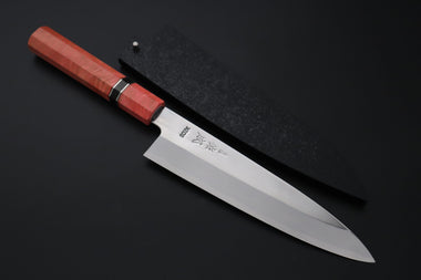 Sukenari Wa Gyuto SCL-623 VG-XEOS Wa Gyuto 210mm (8.2 inch) Custom Limited Edition, Sukenari VG-XEOS Clad Wa Gyuto 210mm - Double Shinogi, Mirror Polish (8.2 inch, SCL-623)