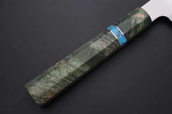 Sukenari Wa Gyuto SCL-702 VG-XEOS Wa Gyuto 240mm (9.4 inch) Custom Limited Edition, Sukenari VG-XEOS Clad Wa Gyuto 240mm - Double Shinogi, Mirror Polish (9.4 inch, SCL-702)