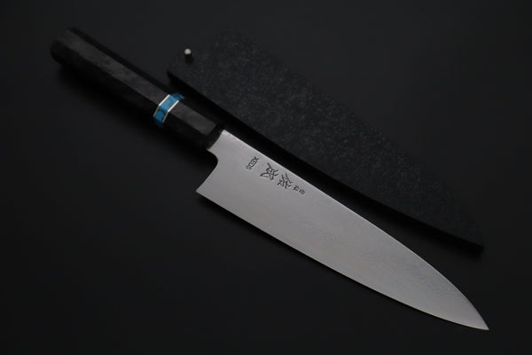 Sukenari Wa Gyuto SCL-639 VG-XEOS Wa Gyuto 210mm (8.2 inch) Custom Limited Edition, Sukenari VG-XEOS Nickel Damascus Wa Gyuto 210mm (8.2 inch, SCL-639)
