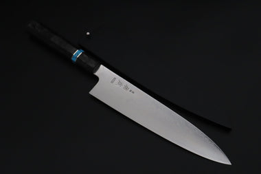 Sukenari Wa Gyuto SCL-643 VG-XEOS Wa Gyuto 240mm (9.4 inch) Custom Limited Edition, Sukenari VG-XEOS Nickel Damascus Wa Gyuto 240mm (9.4 inch, SCL-643)