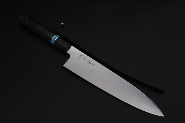 Sukenari Wa Gyuto SCL-643 VG-XEOS Wa Gyuto 240mm (9.4 inch) Custom Limited Edition, Sukenari VG-XEOS Nickel Damascus Wa Gyuto 240mm (9.4 inch, SCL-643)