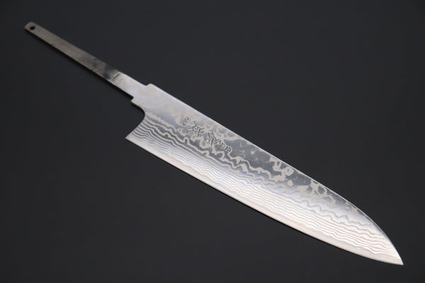 Sukenari Wa Santoku SNBO-2 Wa Santoku 190mm (7.4 Inch) / 1. Blade Only (without a Wa Handle) US$580 “Build Your Dream Knife” Sukenari HAP-40 Nickel Damascus SNBO-2 Wa Santoku 190mm (7.4 Inch)