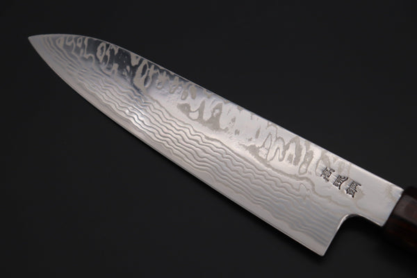 Sukenari Wa Santoku Custom Limited Edition, Sukenari HAP-40 Nickel Damascus Wa Santoku 190mm (7.4 inch, SCL-508)