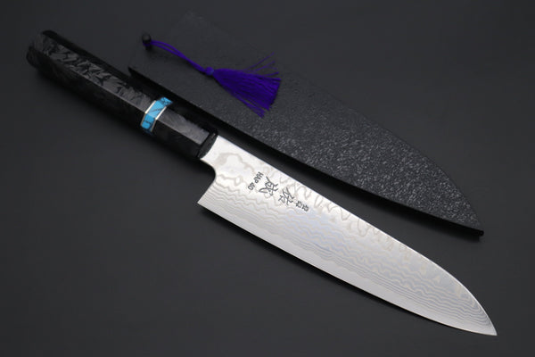 Sukenari Wa Santoku Custom Limited Edition, Sukenari HAP-40 Nickel Damascus Wa Santoku 190mm (7.4 inch, SCL-511)