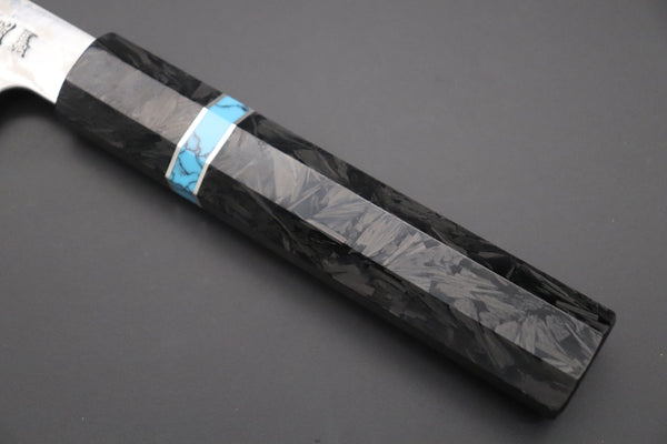 Sukenari Wa Santoku Custom Limited Edition, Sukenari HAP-40 Nickel Damascus Wa Santoku 190mm (7.4 inch, SCL-577)