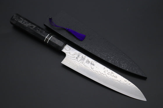 Sukenari Wa Santoku Custom Limited Edition, Sukenari HAP-40 Nickel Damascus Wa Santoku 190mm (7.4 inch, SCL-578)