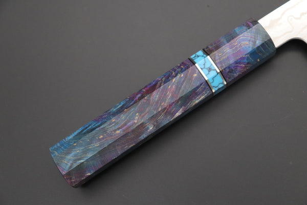 Sukenari Wa Santoku Custom Limited Edition, Sukenari HAP-40 Nickel Damascus Wa Santoku 190mm (7.4 inch, SCL-579)