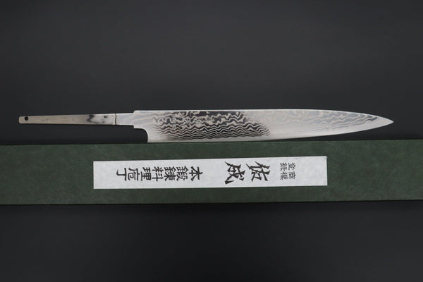 Sukenari Wa Sujihiki “Build Your Dream Knife” Sukenari HAP-40 Nickel Damascus SNBO-5 Wa Sujihiki 240mm (9.4 Inch)