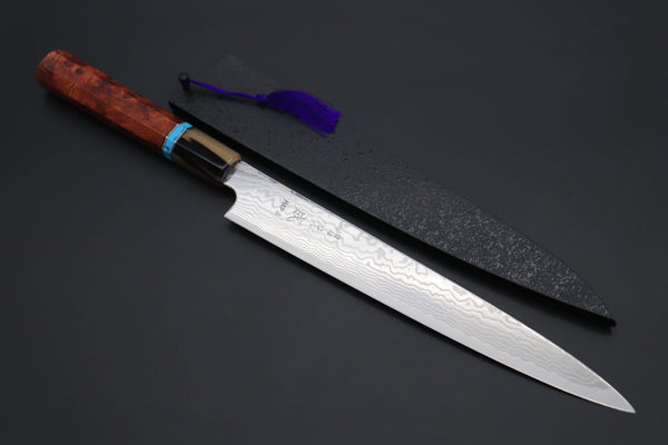 Sukenari Wa Sujihiki Custom Limited Edition, Sukenari HAP-40 Nickel Damascus Wa Sijihiki 240mm (9.4 inch, SCL-526)