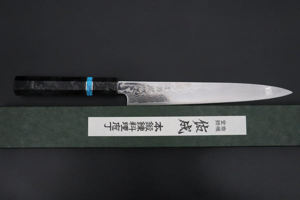 Sukenari Wa Sujihiki Custom Limited Edition, Sukenari HAP-40 Nickel Damascus Wa Sijihiki 240mm (9.4 inch, SCL-700)
