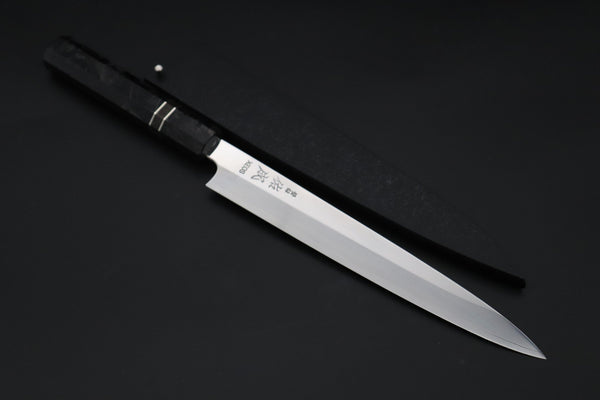 Sukenari Wa Sujihiki SCL-628 VG-XEOS Wa Sujihiki 240mm (9.4 inch) Custom Limited Edition, Sukenari VG-XEOS Clad Wa Sujihiki 240mm - Double Shinogi, Mirror Polish (9.4 inch, SCL-628)