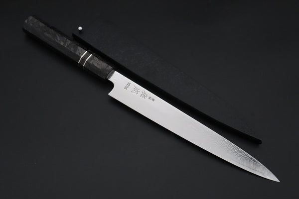 Sukenari Wa Sujihiki SCL-653 VG-XEOS Wa Sujihiki 240mm (9.4 inch) Custom Limited Edition, Sukenari VG-XEOS Nickel Damascus Wa Sujihiki 240mm (9.4 inch, SCL-653)