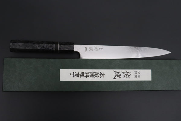Sukenari Wa Sujihiki SCL-653 VG-XEOS Wa Sujihiki 240mm (9.4 inch) Custom Limited Edition, Sukenari VG-XEOS Nickel Damascus Wa Sujihiki 240mm (9.4 inch, SCL-653)