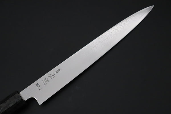 Sukenari Wa Sujihiki SCL-653 VG-XEOS Wa Sujihiki 240mm (9.4 inch) Custom Limited Edition, Sukenari VG-XEOS Nickel Damascus Wa Sujihiki 240mm (9.4 inch, SCL-653)