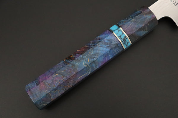 Sukenari Wa Sujihiki SCL-654 VG-XEOS Wa Sujihiki 240mm (9.4 inch) Custom Limited Edition, Sukenari VG-XEOS Nickel Damascus Wa Sujihiki 240mm (9.4 inch, SCL-654)