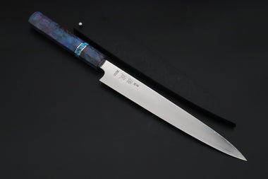 Sukenari Wa Sujihiki SCL-654 VG-XEOS Wa Sujihiki 240mm (9.4 inch) Custom Limited Edition, Sukenari VG-XEOS Nickel Damascus Wa Sujihiki 240mm (9.4 inch, SCL-654)