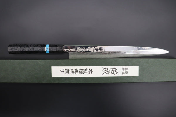 Sukenari Yanagiba SCL-534 Gingami No.3 Yanagiba 270mm (10.6 inch) Custom Limited Edition, Sukenari Gingami No.3 Nickel Damascus Yanagiba 270mm (10.6 inch, SCL-534)