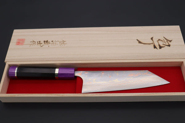 Takeshi Saji Bunka Custom Limited Edition, Takeshi Saji Rainbow Damascus Bunka 180mm (7 Inch, STCL-261)
