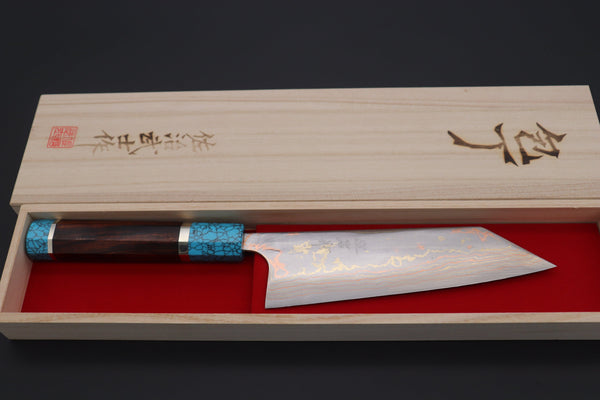 Takeshi Saji Bunka Custom Limited Edition, Takeshi Saji Rainbow Damascus Bunka 180mm (7 Inch, STCL-263)