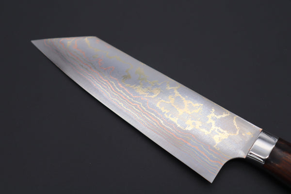 Takeshi Saji Bunka Master Saji Rainbow Damascus Series Bunka 180mm (7 inch, Ironwood Handle)