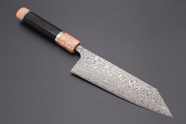 Wanchana San Mai Bunka Chef Knife with stabilized dye maple wood burl –  Siam Blades