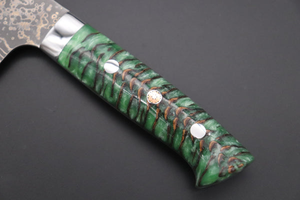 Takeshi Saji Bunka Takeshi Saji SUMMIT ― Limited Edition Custom Series SMT-1043 VG-10W Multi-Colored Golden-Rainbow Damascus Bunka 175mm (6.8 Inch)