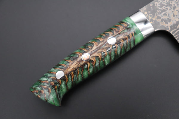 Takeshi Saji Bunka Takeshi Saji SUMMIT ― Limited Edition Custom Series SMT-1043 VG-10W Multi-Colored Golden-Rainbow Damascus Bunka 175mm (6.8 Inch)