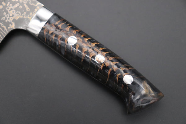 Takeshi Saji Bunka Takeshi Saji SUMMIT ― Limited Edition Custom Series SMT-1044 VG-10W Multi-Colored Golden-Rainbow Damascus Bunka 175mm (6.8 Inch)