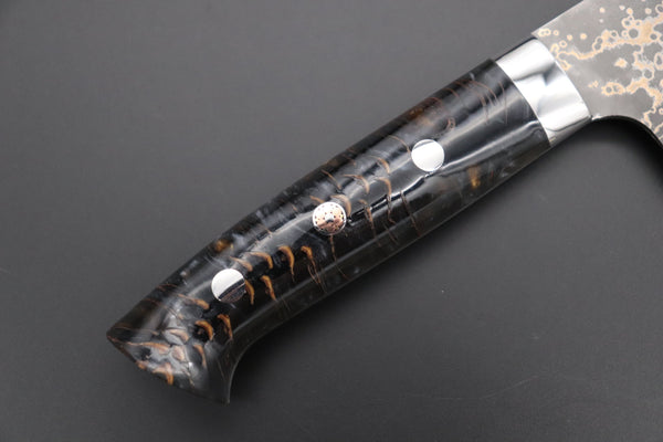 Takeshi Saji Bunka Takeshi Saji SUMMIT ― Limited Edition Custom Series SMT-1044 VG-10W Multi-Colored Golden-Rainbow Damascus Bunka 175mm (6.8 Inch)