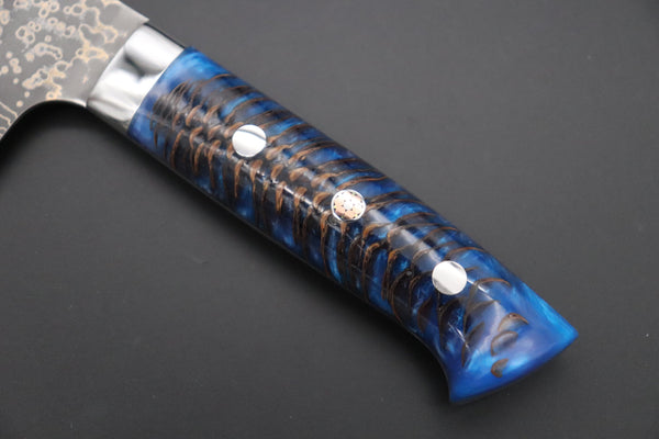 Takeshi Saji Bunka Takeshi Saji SUMMIT ― Limited Edition Custom Series SMT-1045 VG-10W Multi-Colored Golden-Rainbow Damascus Bunka 175mm (6.8 Inch)
