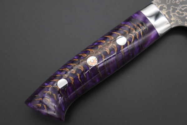 Takeshi Saji Bunka Takeshi Saji SUMMIT ― Limited Edition Custom Series SMT-1046 VG-10W Multi-Colored Golden-Rainbow Damascus Bunka 175mm (6.8 Inch)