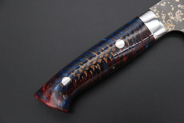 Takeshi Saji Bunka Takeshi Saji SUMMIT ― Limited Edition Custom Series SMT-1073 VG-10W Multi-Colored Golden-Rainbow Damascus Bunka 175mm (6.8 Inch)