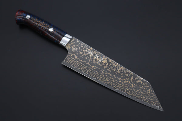 Takeshi Saji Bunka Takeshi Saji SUMMIT ― Limited Edition Custom Series SMT-1073 VG-10W Multi-Colored Golden-Rainbow Damascus Bunka 175mm (6.8 Inch)