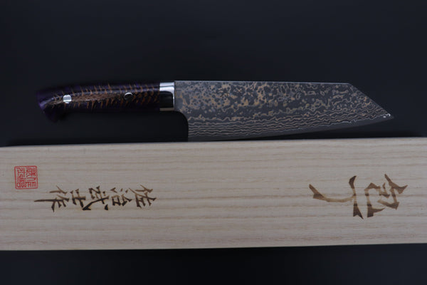 Takeshi Saji Bunka Takeshi Saji SUMMIT ― Limited Edition Custom Series SMT-1074 VG-10W Multi-Colored Golden-Rainbow Damascus Bunka 175mm (6.8 Inch)