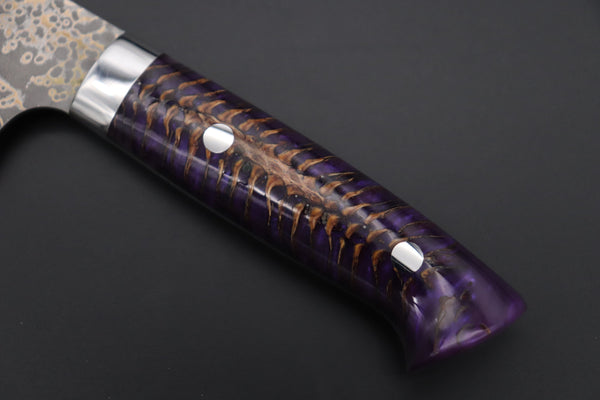 Takeshi Saji Bunka Takeshi Saji SUMMIT ― Limited Edition Custom Series SMT-1074 VG-10W Multi-Colored Golden-Rainbow Damascus Bunka 175mm (6.8 Inch)