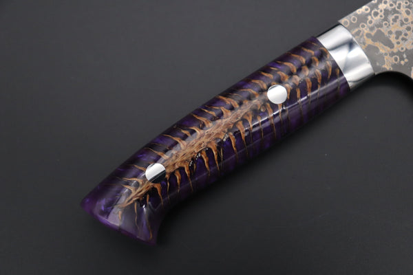 Takeshi Saji Bunka Takeshi Saji SUMMIT ― Limited Edition Custom Series SMT-1074 VG-10W Multi-Colored Golden-Rainbow Damascus Bunka 175mm (6.8 Inch)