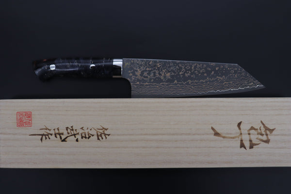 Takeshi Saji Bunka Takeshi Saji SUMMIT ― Limited Edition Custom Series SMT-1075 VG-10W Multi-Colored Golden-Rainbow Damascus Bunka 175mm (6.8 Inch)