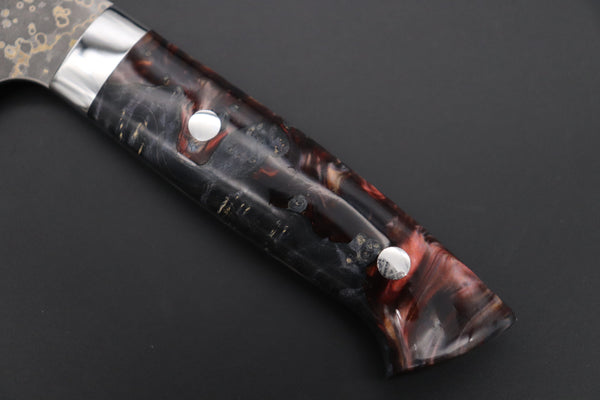 Takeshi Saji Bunka Takeshi Saji SUMMIT ― Limited Edition Custom Series SMT-1075 VG-10W Multi-Colored Golden-Rainbow Damascus Bunka 175mm (6.8 Inch)