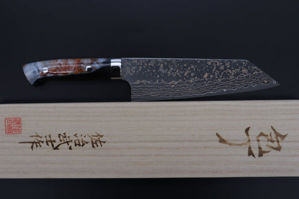 Takeshi Saji Bunka Takeshi Saji SUMMIT ― Limited Edition Custom Series SMT-1076 VG-10W Multi-Colored Golden-Rainbow Damascus Bunka 175mm (6.8 Inch)