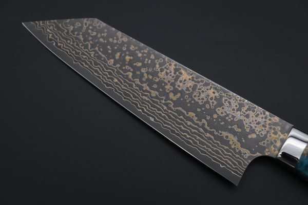 Takeshi Saji Bunka Takeshi Saji SUMMIT ― Limited Edition Custom Series SMT-1077 VG-10W Multi-Colored Golden-Rainbow Damascus Bunka 175mm (6.8 Inch)