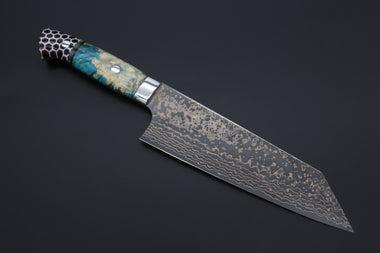 Takeshi Saji Bunka Takeshi Saji SUMMIT ― Limited Edition Custom Series SMT-1077 VG-10W Multi-Colored Golden-Rainbow Damascus Bunka 175mm (6.8 Inch)