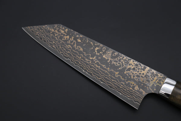 Takeshi Saji Bunka Takeshi Saji SUMMIT ― Limited Edition Custom Series SMT-1079 VG-10W Multi-Colored Golden-Rainbow Damascus Bunka 175mm (6.8 Inch)