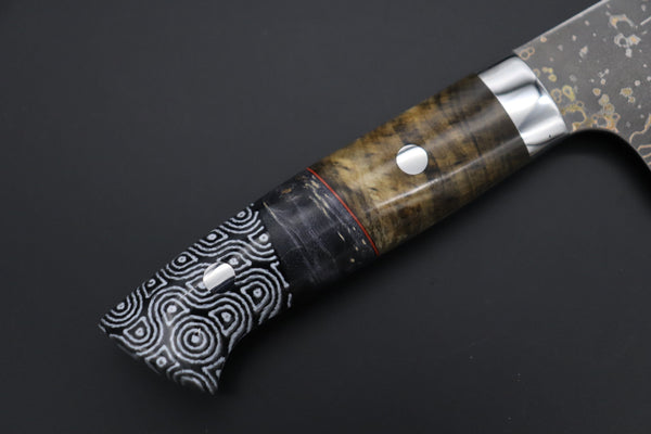 Takeshi Saji Bunka Takeshi Saji SUMMIT ― Limited Edition Custom Series SMT-1079 VG-10W Multi-Colored Golden-Rainbow Damascus Bunka 175mm (6.8 Inch)