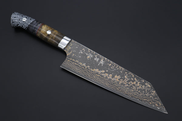 Takeshi Saji Bunka Takeshi Saji SUMMIT ― Limited Edition Custom Series SMT-1079 VG-10W Multi-Colored Golden-Rainbow Damascus Bunka 175mm (6.8 Inch)