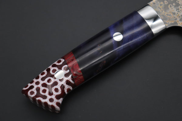 Takeshi Saji Bunka Takeshi Saji SUMMIT ― Limited Edition Custom Series SMT-1080 VG-10W Multi-Colored Golden-Rainbow Damascus Bunka 175mm (6.8 Inch)