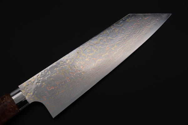 Takeshi Saji Bunka Takeshi Saji SUMMIT ― Limited Edition Custom Series SMT-1118 VG-10W磨 Multi-Colored Golden-Rainbow Damascus Bunka 175mm (6.8 Inch)